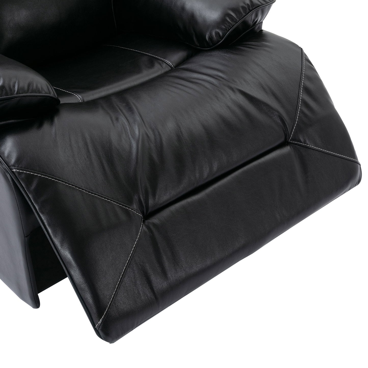 360ÔøΩÔøΩ Swivel And Rocking Home Theater Recliner Manual Recliner Chair With A Led Light Strip For Living Room - Black