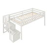 Loft Bed With Staircase - White