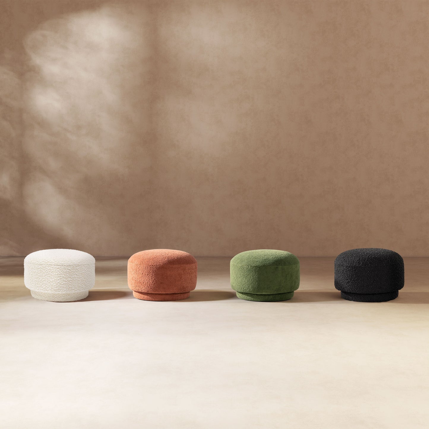 Fuji - Mushroom Footstool Ottoman - Spice Orange