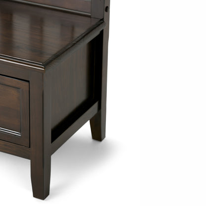 Burlington - Entryway Storage Bench With Drawers - Mahogany Brown