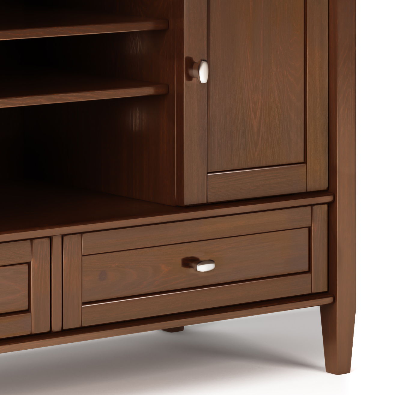 Warm Shaker - Handcrafted TV Media Stand - Russet Brown