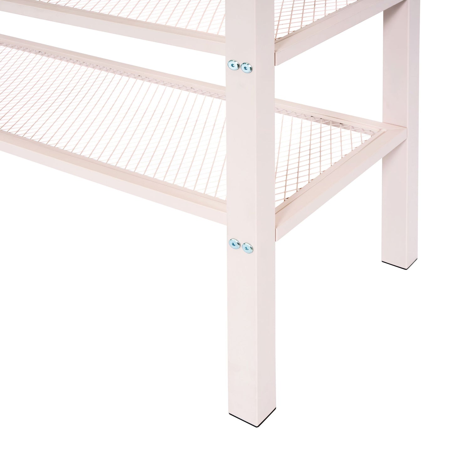 Full Size Loft Bed With 4 Tier Shelves And Storage - Pink