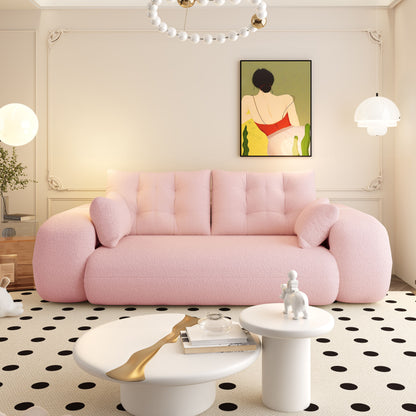 Human Dog Bed, Lazy Sofa Couch, Multifunctional Foldable Sofa Bed, 3 In 1 Teddy Fabric Sleeper Sofa Bed For Living Room Guest Bed, Playroom - Pink