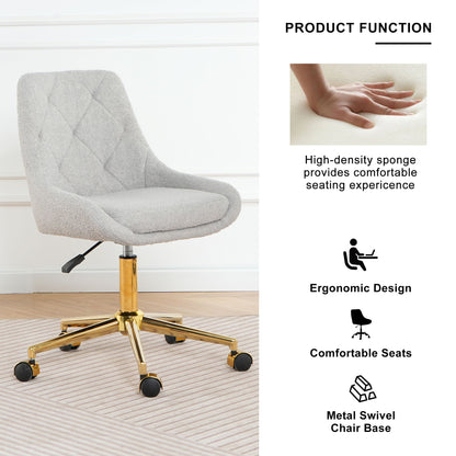 Modern Teddy Velvet Fabric Dining Chair With Gold Plated 5 Claw Legs - Gray