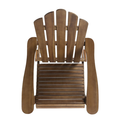 Aurascape - Outdoor Acacia Wood Foldable Adirondack Chair - Dark Brown