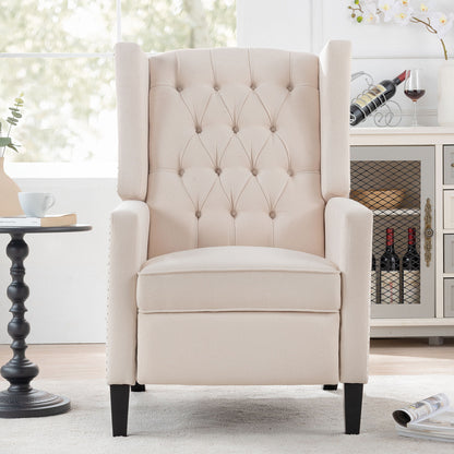 Manual Wing Chair Recliner - Beige
