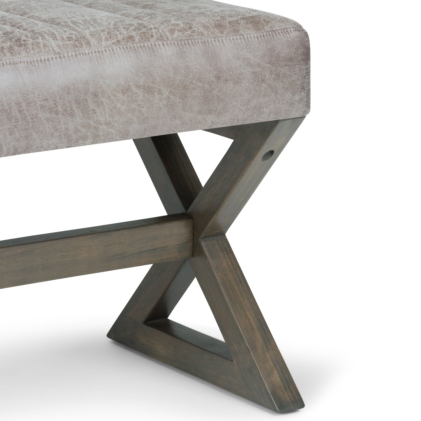 Salinger - Large Ottoman Bench - Distressed Gray Taupe