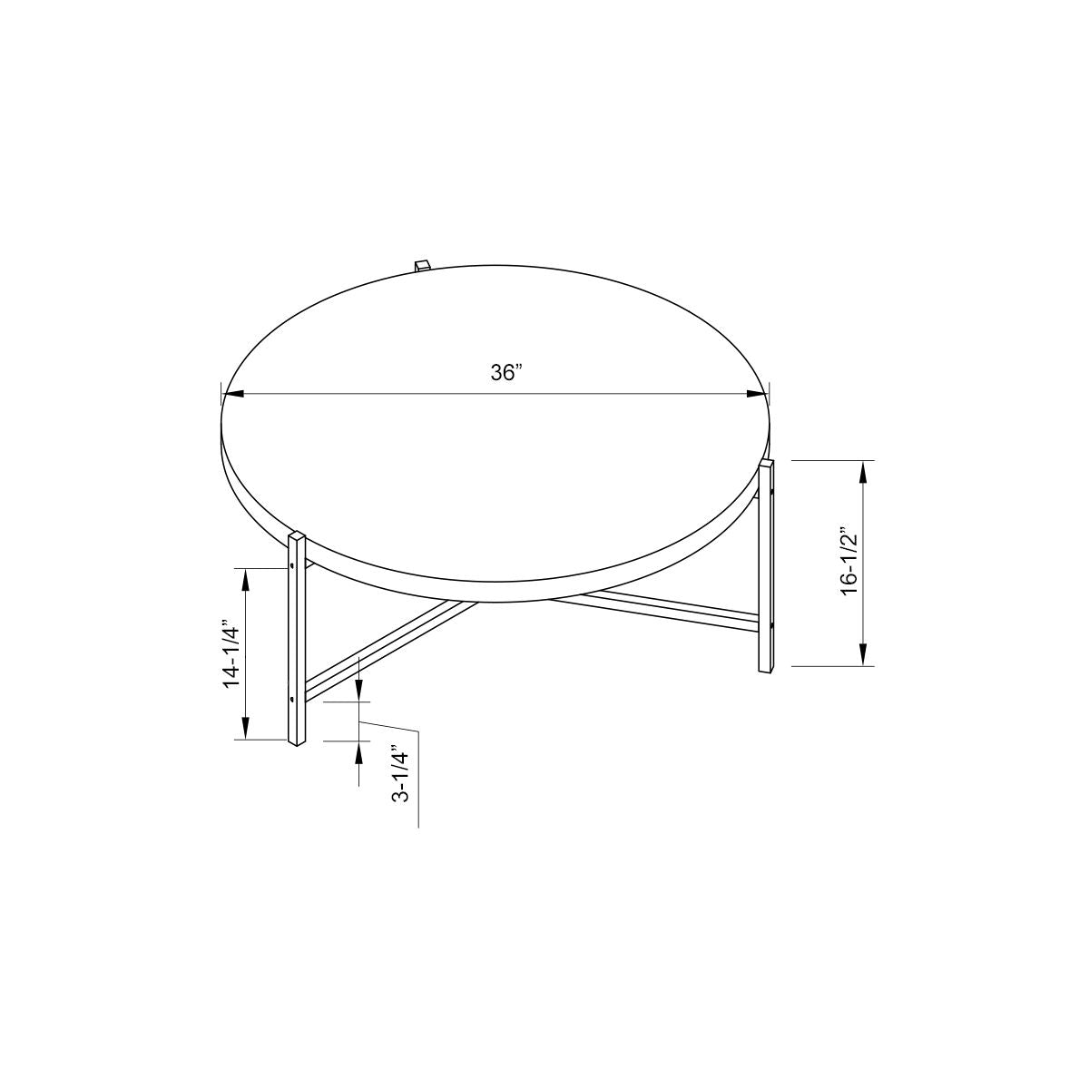 Essential - Round Coffee Table Metal Legs - White / Silver