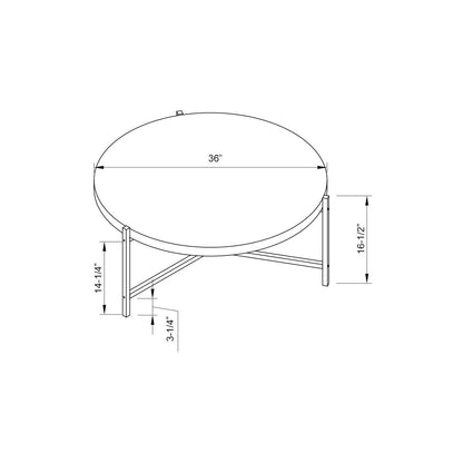 Essential - Round Coffee Table Metal Legs - White / Silver
