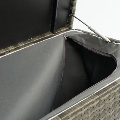 Outdoor Storage Box, 200 Gallon Wicker Patio Deck Boxes With Lid, Outdoor Cushion Storage For Kids Toys, Pillows, Towel - Gray