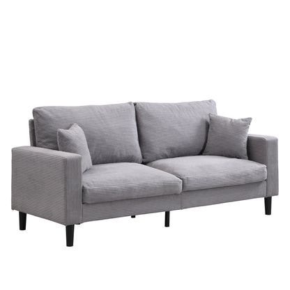 Modern Upholstered 2 Piece Sofa Set With 3 Seater And 2 Seater For Living Room - Light Gray