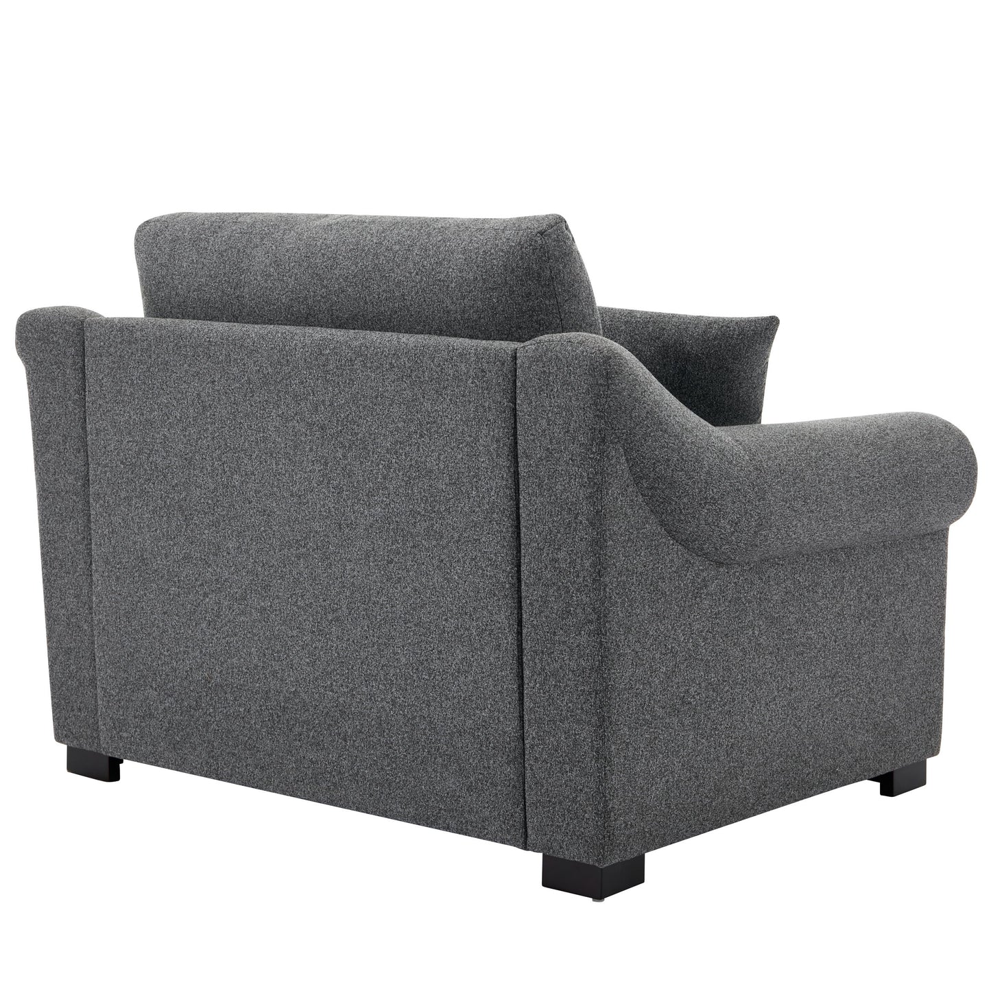 Modern Chenille Oversized Armchair, Chair And A Half, Single Sofa For Bedroom, Living Room, Wide - Gray