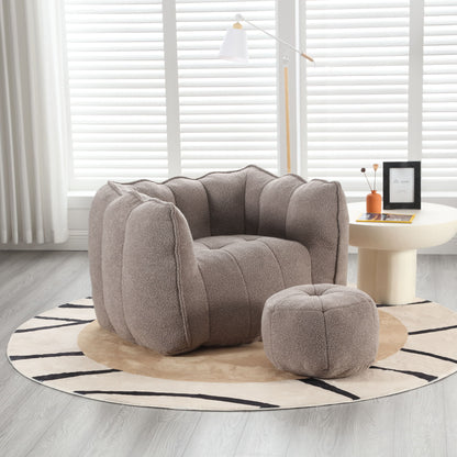 Soft Bean Bag Chair With High Resilient Foam (Chips) - Coffee