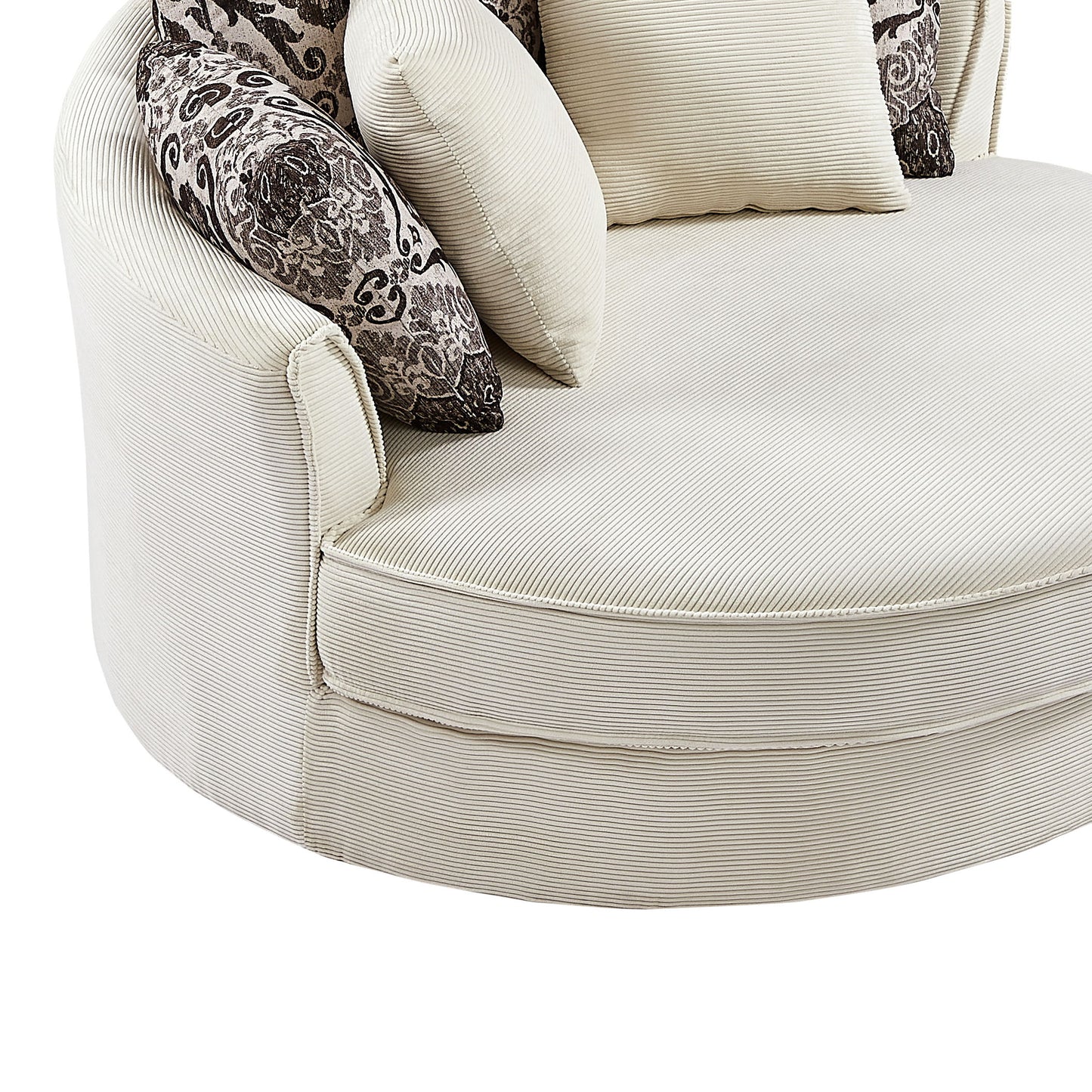 Swivel Accent Barrel Chair With 5 Movable Pillow 360 Degree Swivel Round Sofa Chair For Living Room, Bedroom, Hotel - Beige