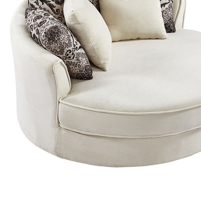 Swivel Accent Barrel Chair With 5 Movable Pillow 360 Degree Swivel Round Sofa Chair For Living Room, Bedroom, Hotel - Beige