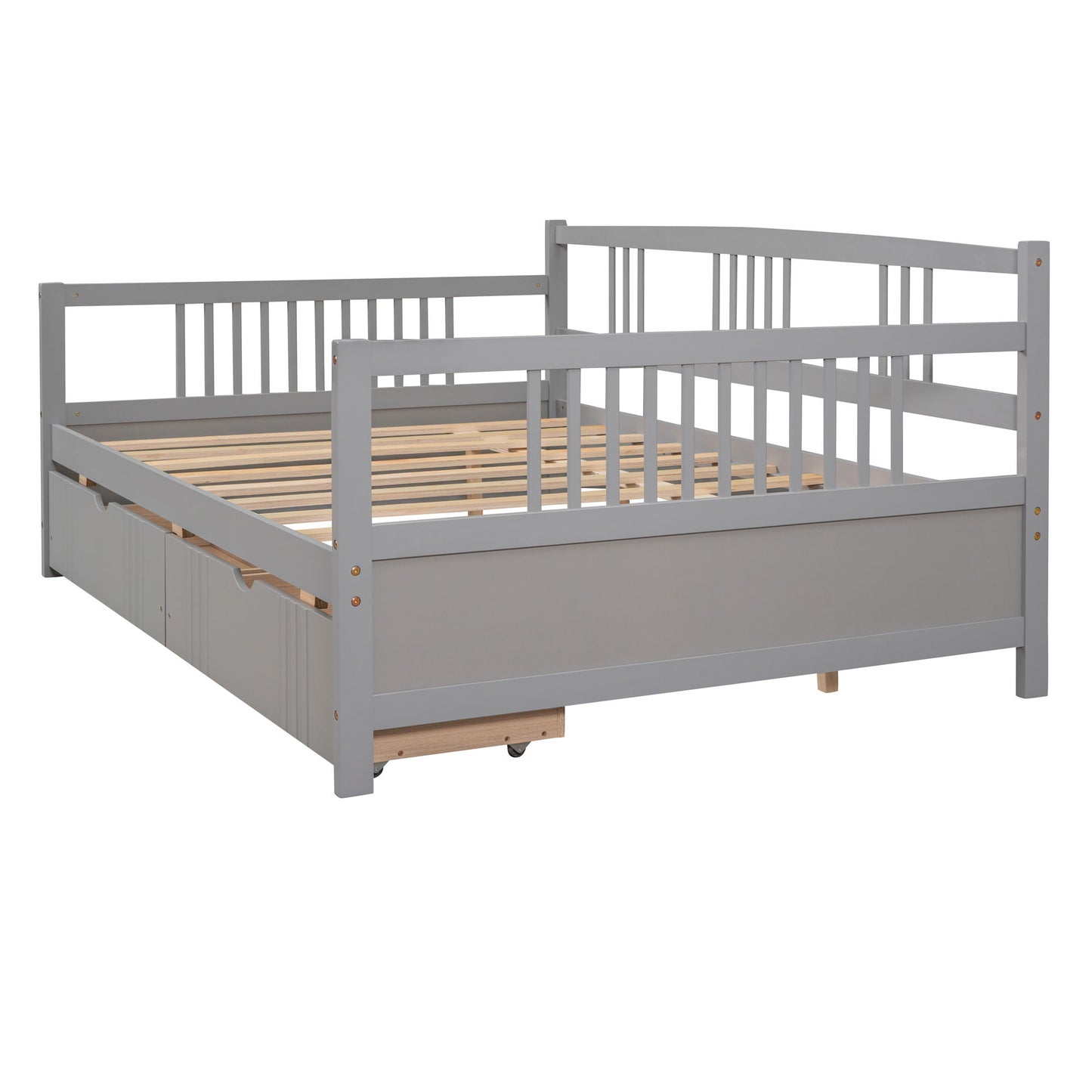 Full Size DayBed With 2 Drawers - Gray