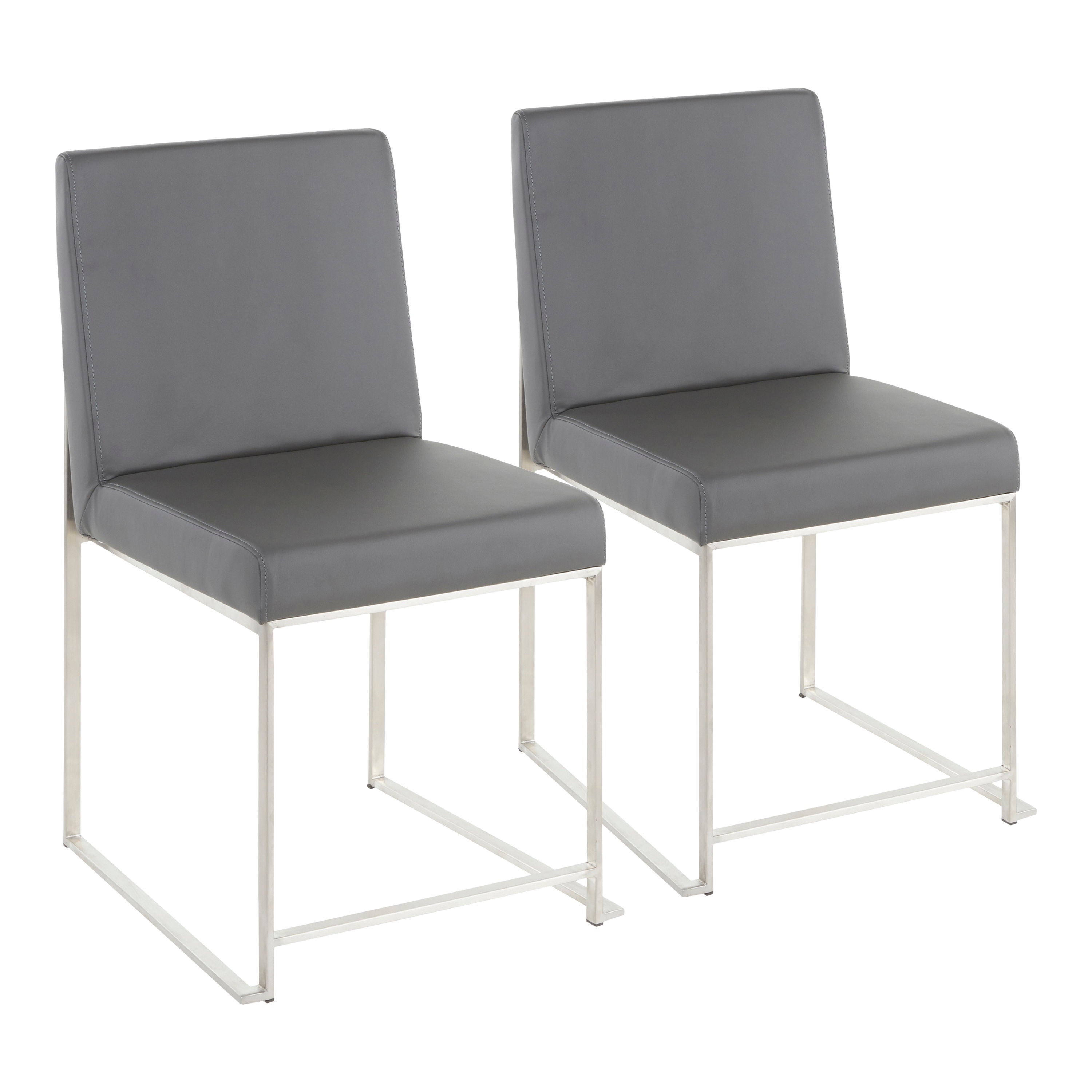 Fuji - Contemporary High Back Dining Chair (Set of 2) - Gray