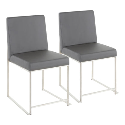 Fuji - Contemporary High Back Dining Chair (Set of 2) - Gray