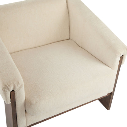 Sierra - Vintage Modern Accent Chair With Deep Cushions And Wide Armrests - Beige