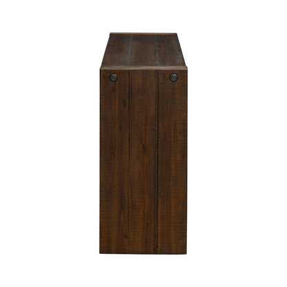 Modern Solid Wood Console Table - Distressed Brown