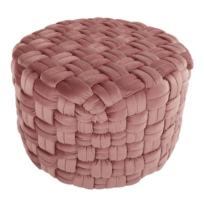 Braided - Round Ottoman - Blush Pink