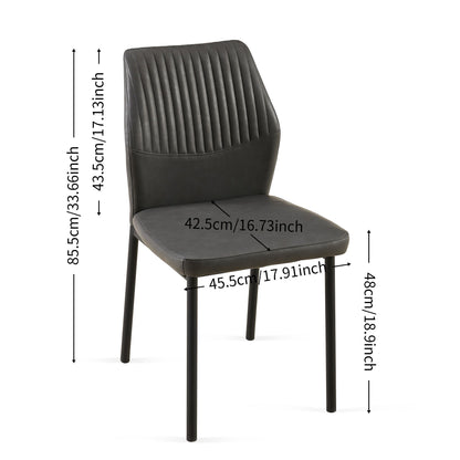 Dining Chairs Living Room Chair Modern Kitchen Armless Side Chair With Metal Legs (Set of 4) - Dark Gray