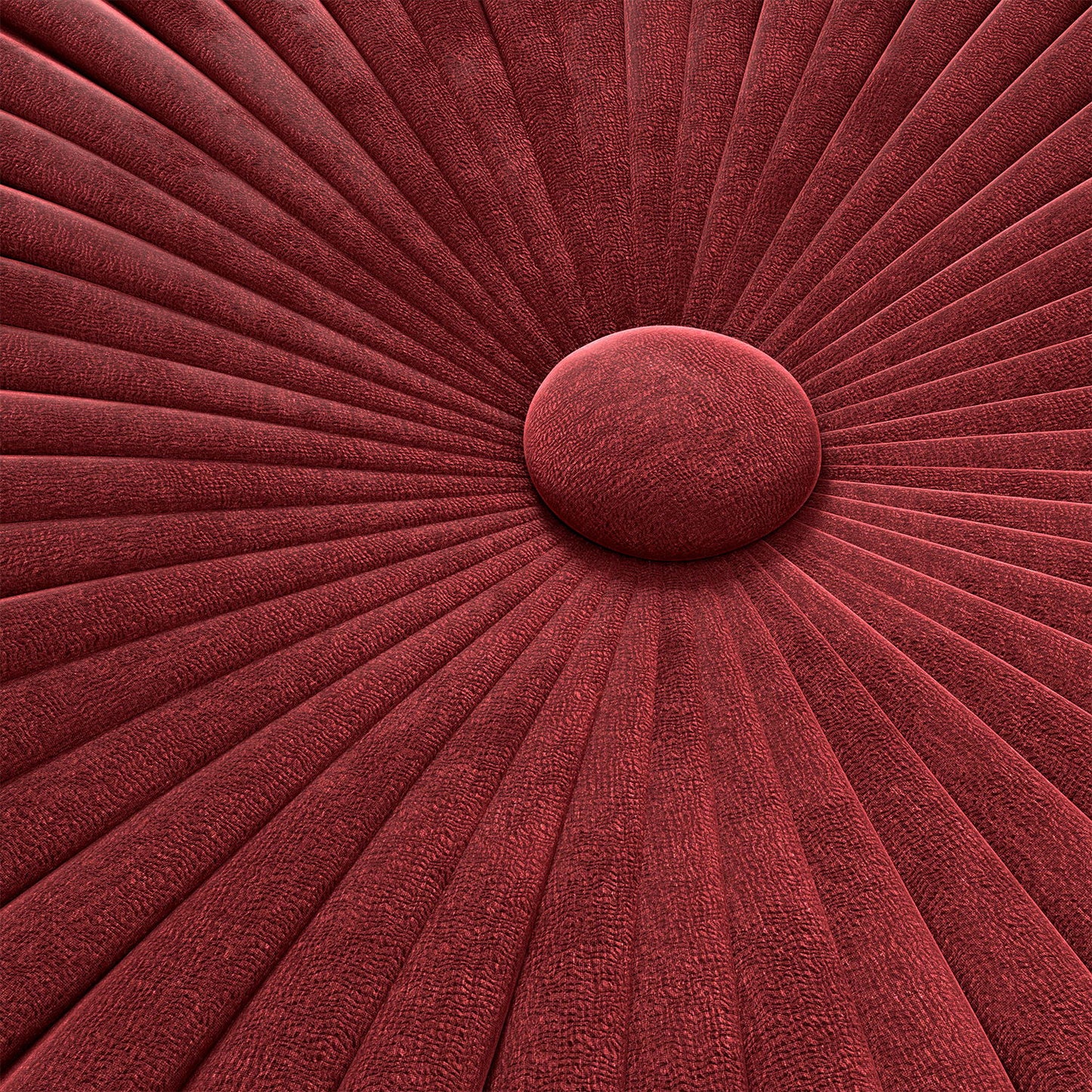 Grafton - Velvet Round Pouf - Maroon