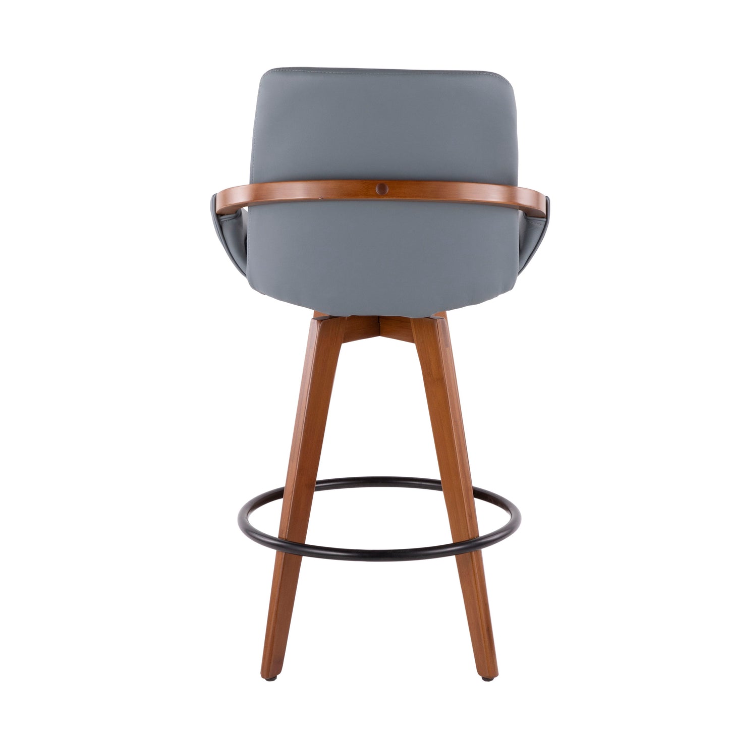Cosmo - Mid-Century Counter Stool - Gray / Walnut