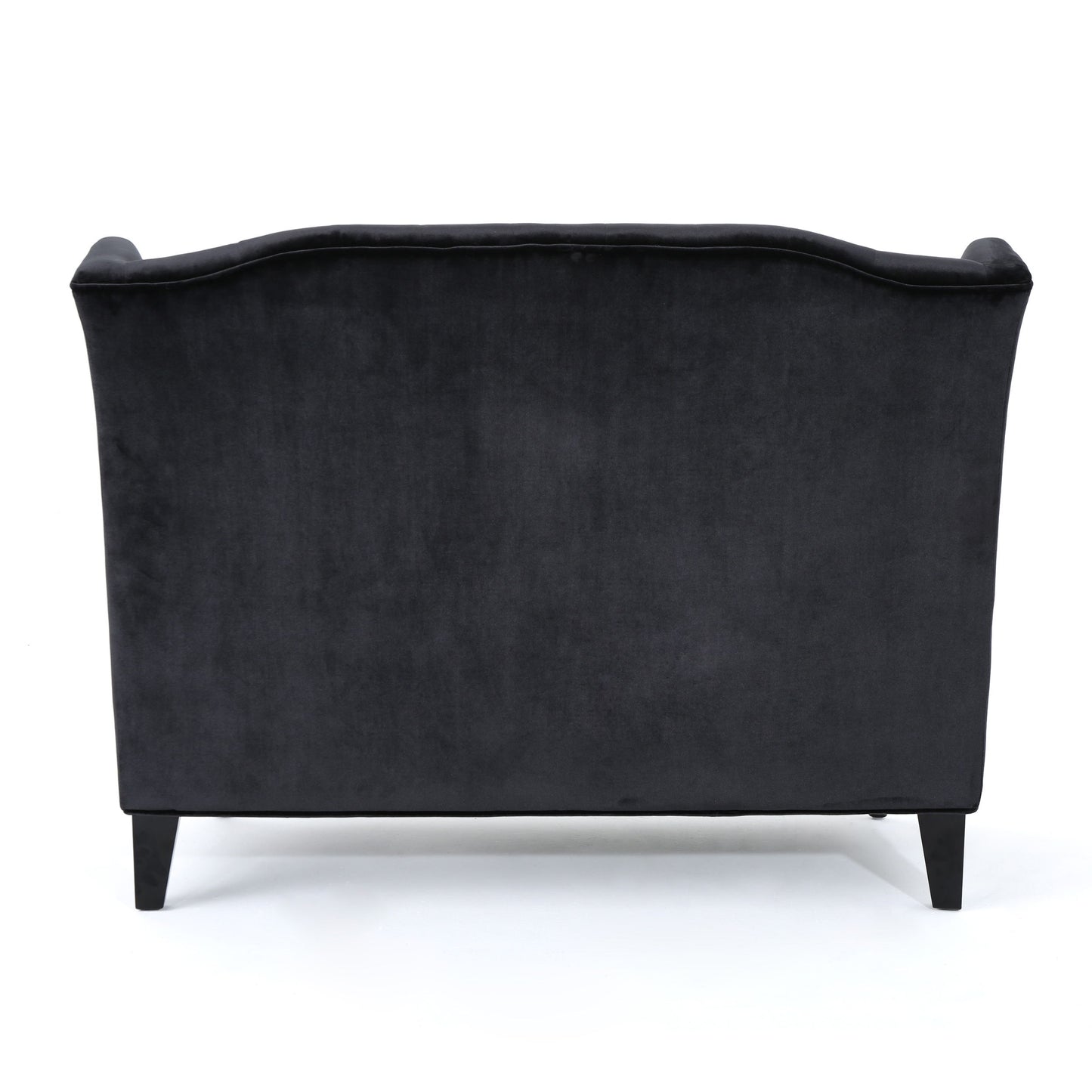 Nurturing - Upholstered Loveseat With Wing Back And Diamond Tufting - Black