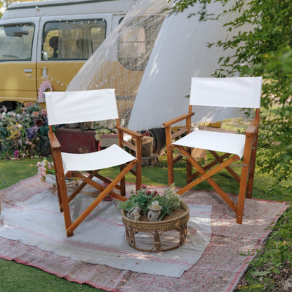 Folding Director Chair Canvas (Set of 2) - White