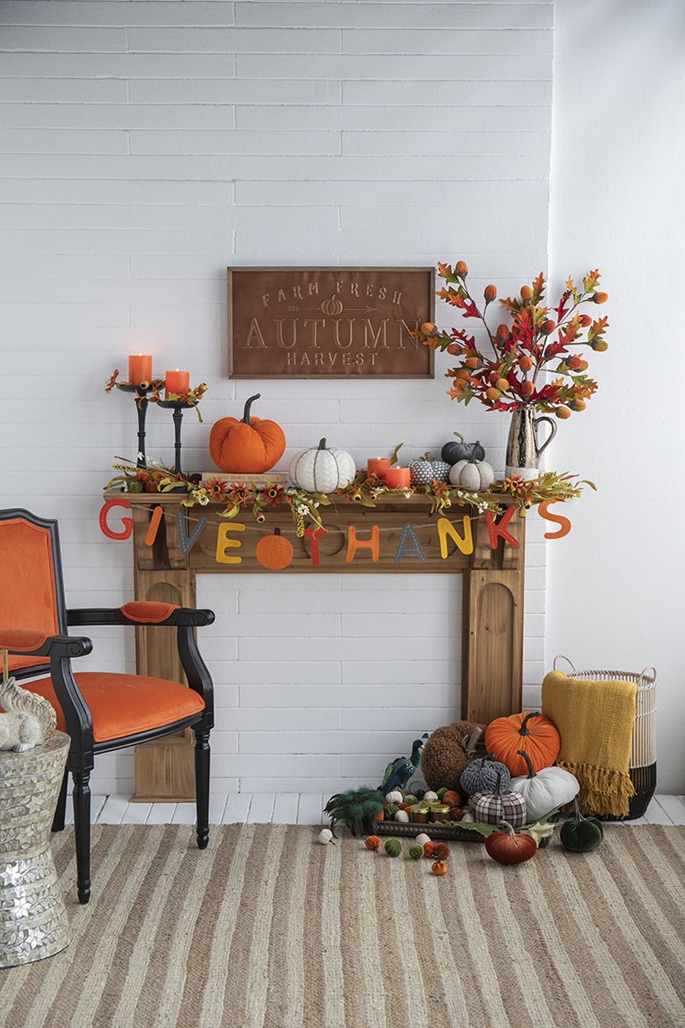 Knite Pumpkin Ornament Decor For Holiday Harvest Festival Fall Festival & Thanksgiving (Set of 4) - Gray