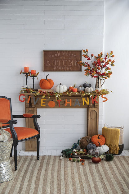 Knite Pumpkin Ornament Decor For Holiday Harvest Festival Fall Festival & Thanksgiving (Set of 4) - Gray
