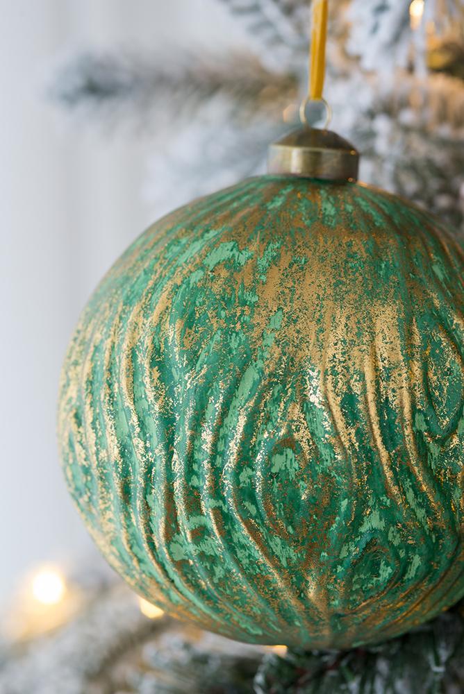 Christmas Ball Ornaments, Glass Decorative Hanging Ball Christmas Tree Ornaments For Holiday Party Decorations (Set of 4) - Green
