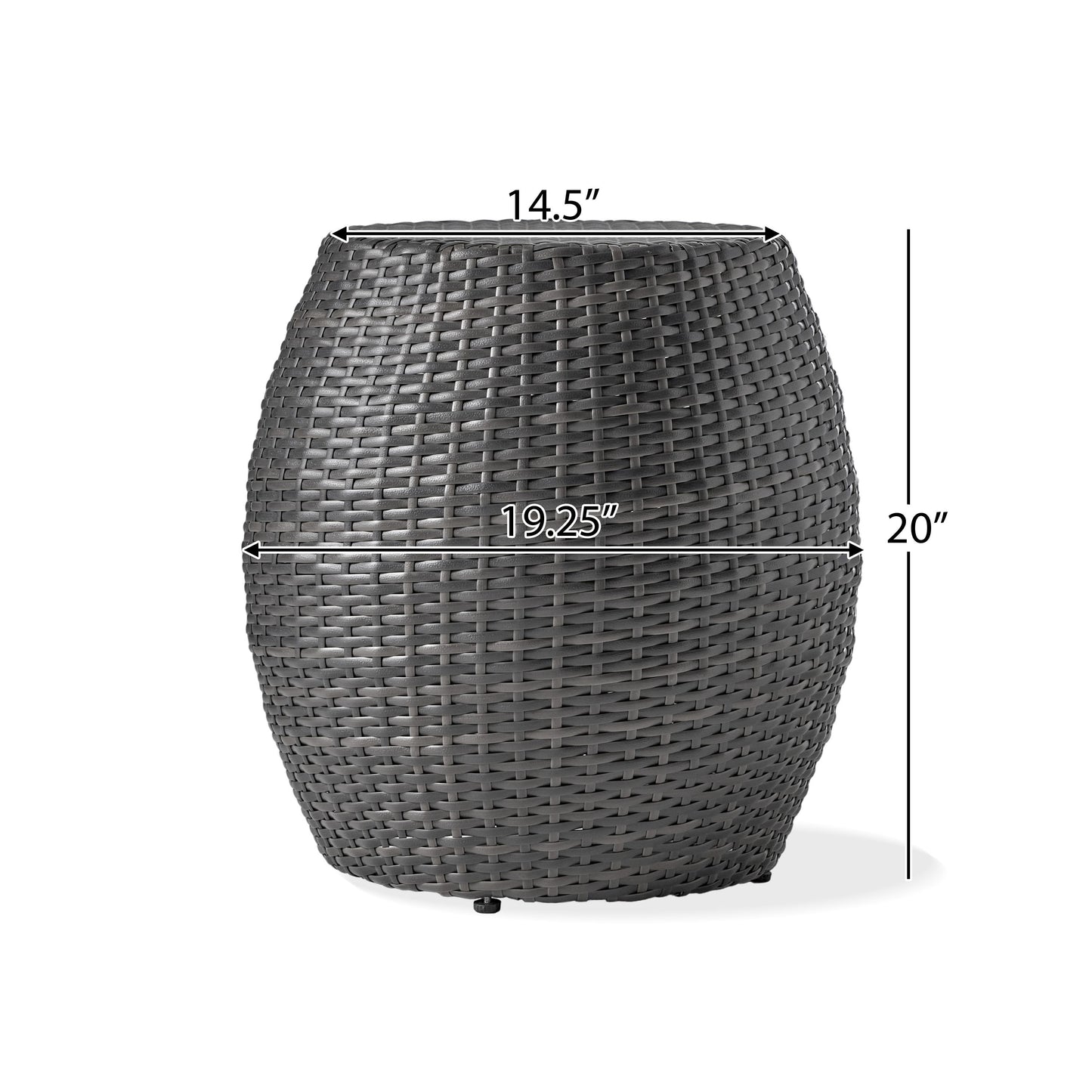 Outdoor Wicker Patio Side Table - Gray