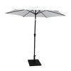 8.8' Outdoor Aluminum Patio Umbrella, Patio Umbrella, Market Umbrella With 42 Pound Square Resin Umbrella Base, Push Button Tilt And Crank Lift - Creme