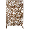 Outdoor & Indoor Metal Privacy Screen Freestanding Decorative Privacy Screen, Privacy Fence Panels For Deck Balcony Patio Garden - Brown