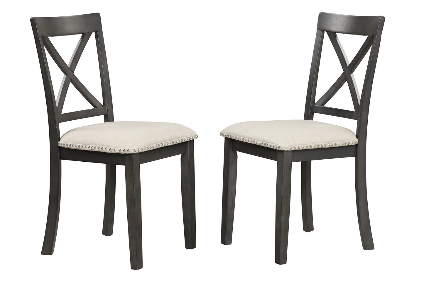 5 Pieces Dining Table And Chairs Set For 4 Persons, Kitchen Room Solid Wood Table With 4 Chairs - Gray