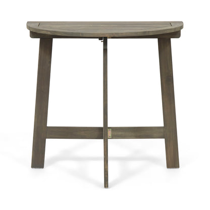 Outdoor Half Round Folding Bistro Table - Gray Finish