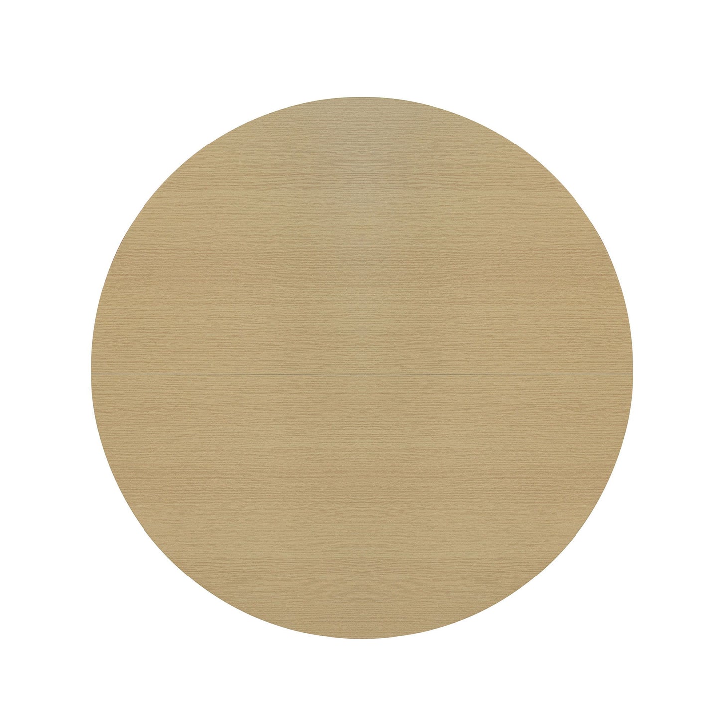 Modern Round Coffee Table With Grille Molding For Living Room, Bedroom, Or Balcony - Oak
