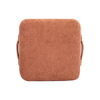 Clyde - Tapered Square Upholstered Ottoman - Spice Orange