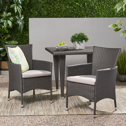 Dimensional Outdoor Dining Chair With Cushion Seat And Iron Frame (Set of 2) - Gray