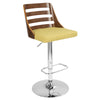 Trevi - Mid-Century Modern Adjustable Barstool With Swivel - Walnut / Green