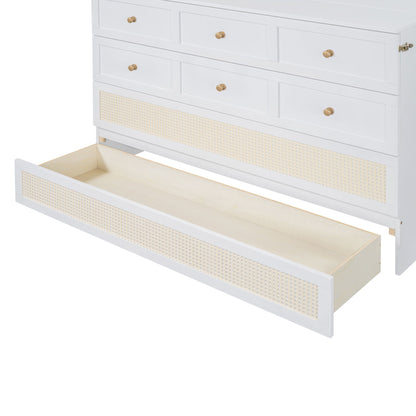 Queen Murphy Elegant Bed With Large Drawers - White