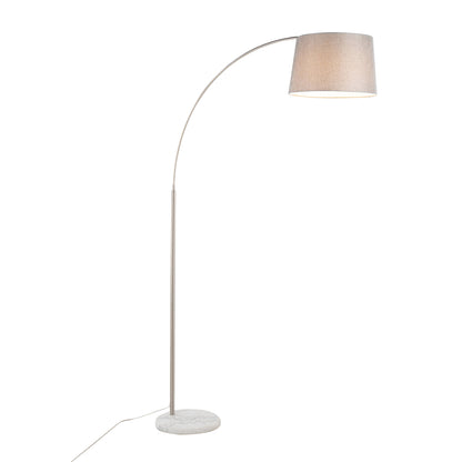 March - Contemporary Floor Lamp - Nickel / Gray