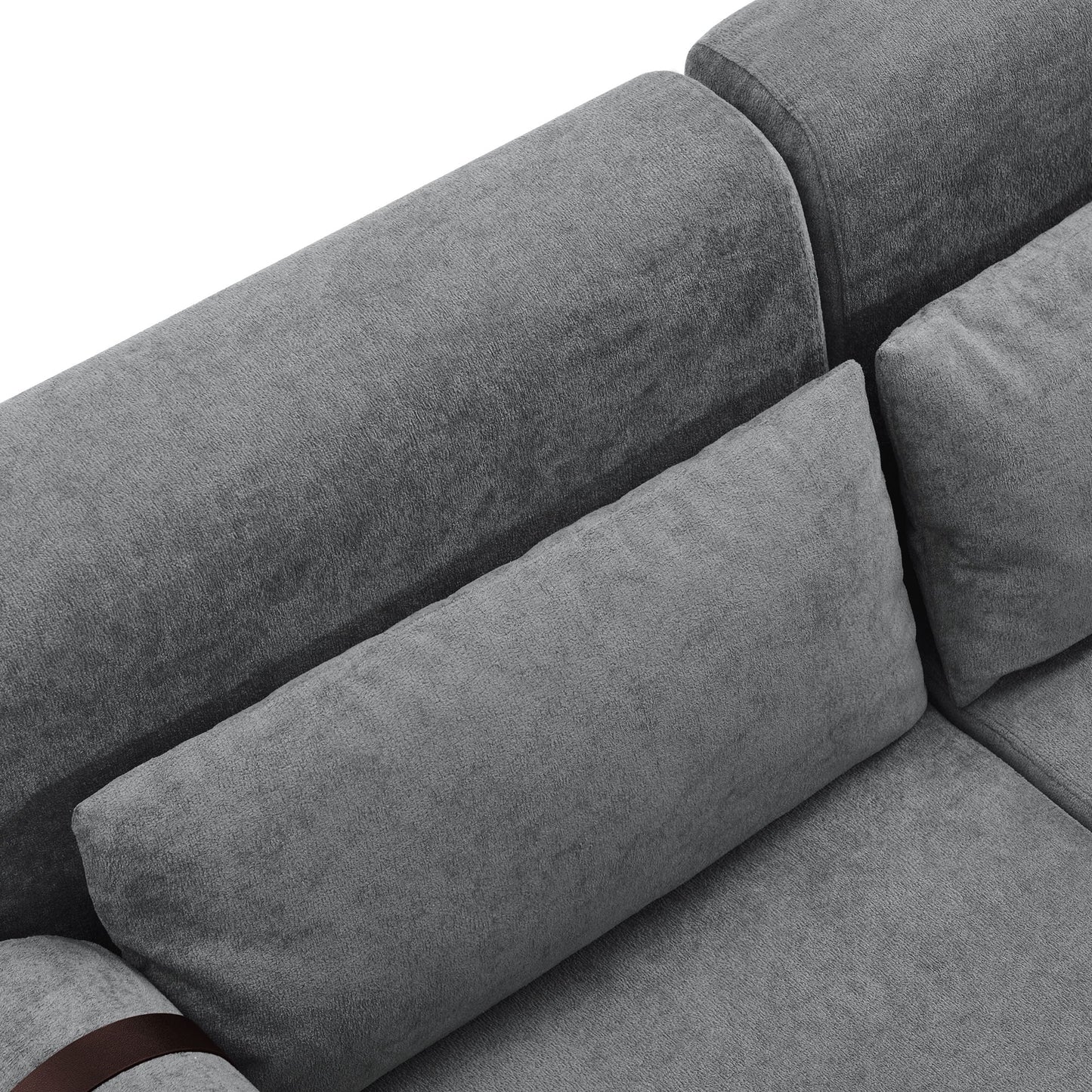 Modern Loveseat Sofa 59" Sofa Couch 2 Seater With USB Ports, Unique Cylindrical Armrests - Gray