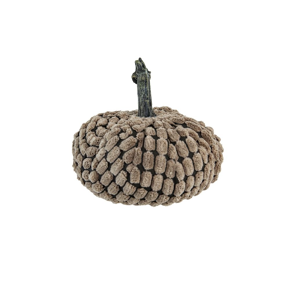 Chenille Weighted Pumpkin Ornament Decor For Holiday Harvest Festival Fall Festival & Thanksgiving (Set of 2) - Dark Brown