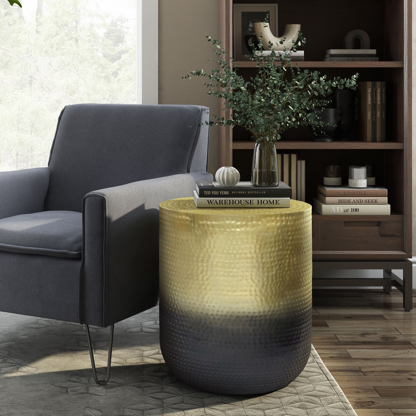Nova - Metal Side Table - Gold Ombre