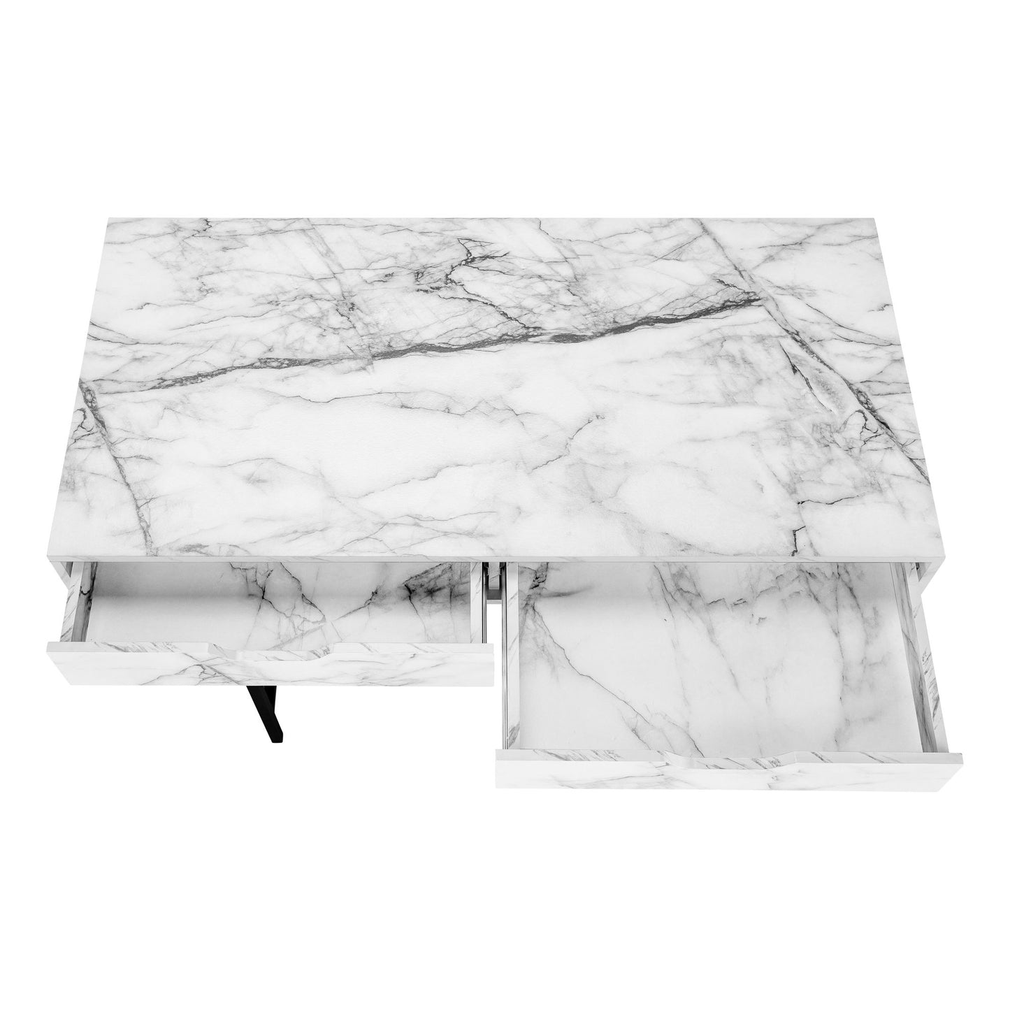 Computer Desk For Home Office, Laptop, Storage Drawers, Elegant Design - White