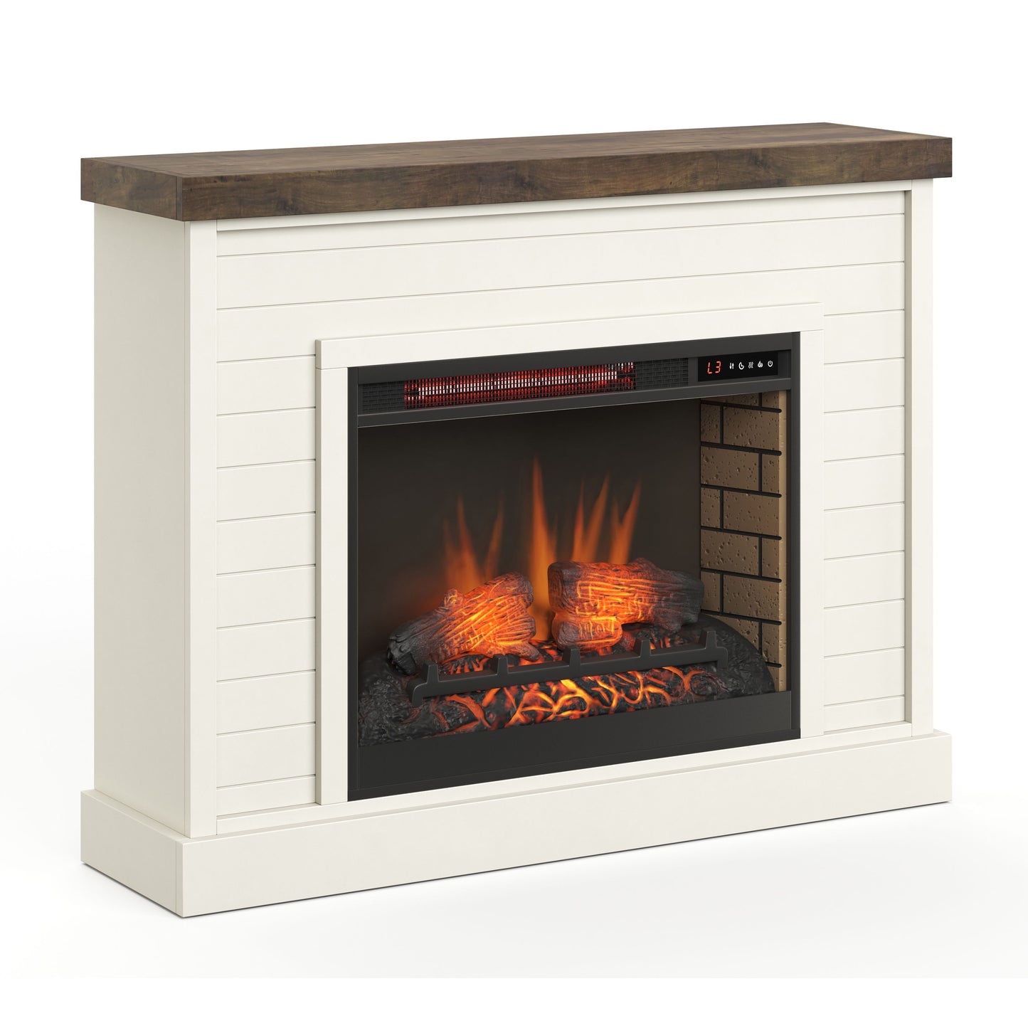Washington - Fireplace With Mantel - Jasmine Whitewash / Barnwood