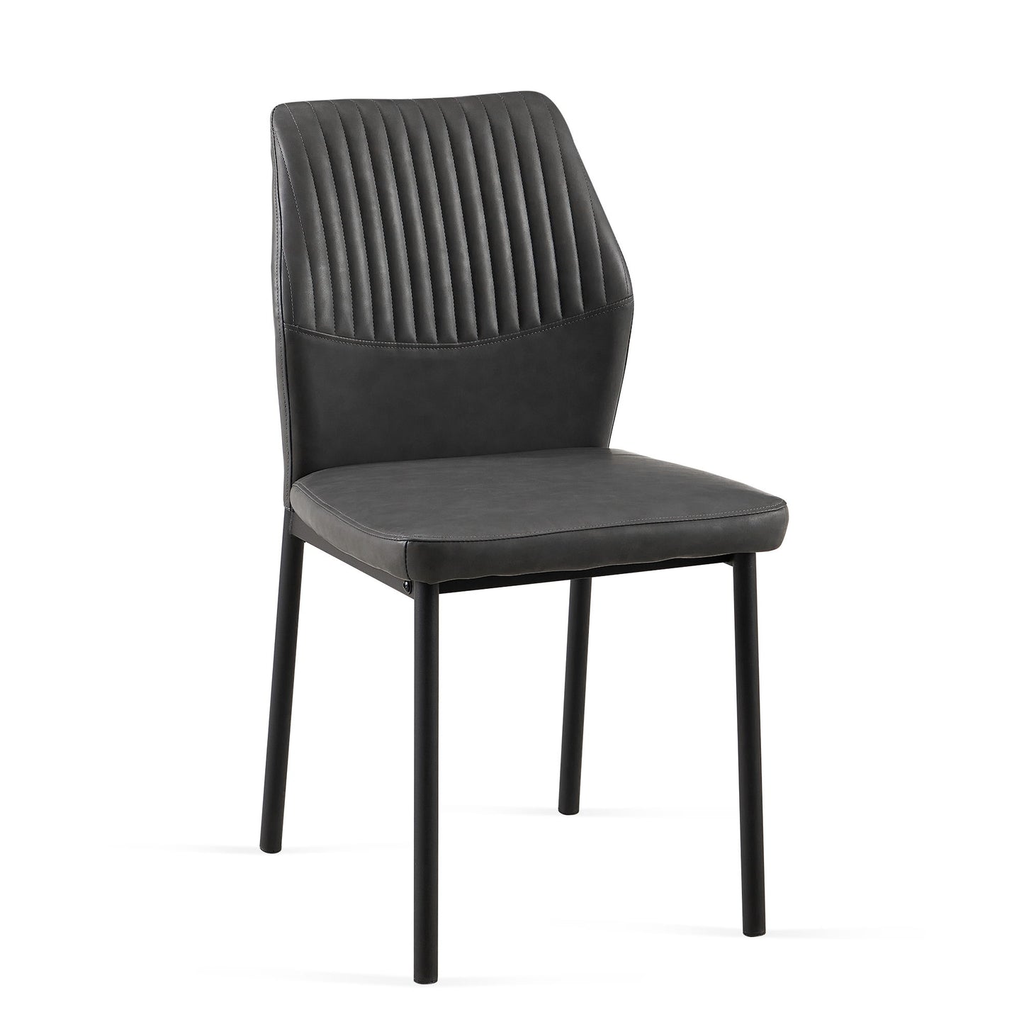 Dining Chairs Living Room Chair Modern Kitchen Armless Side Chair With Metal Legs (Set of 4) - Dark Gray